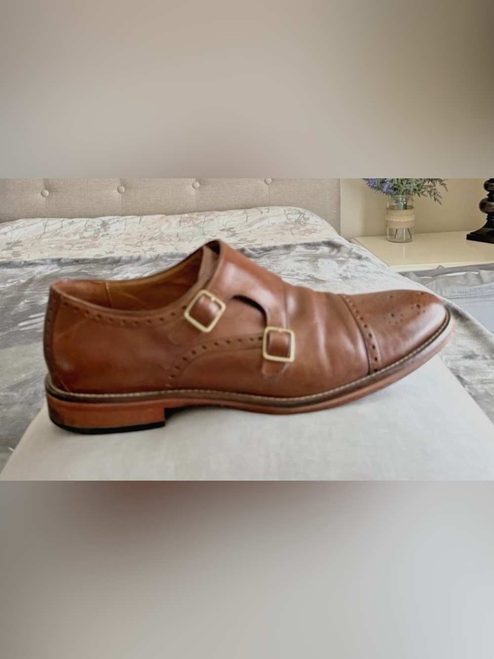 Johnston & Murphy Double Buckle Monk Strap Mens Brown Oxfords Casual Shoes 8.5M